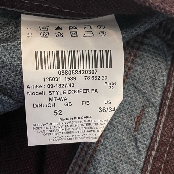 Men’s Brax Cooper Fancy Maroon Pants - Picture 5 of 5